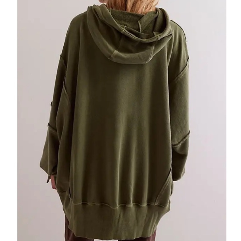 Free People Camden Zip Up Hoodie in Norwegian Woods NWOT - Picture 2 of 6
